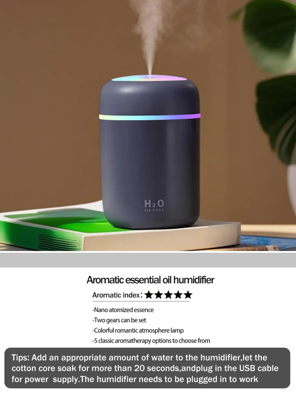 Ultrasonic Aromatherapy Diffuser Humidifier
