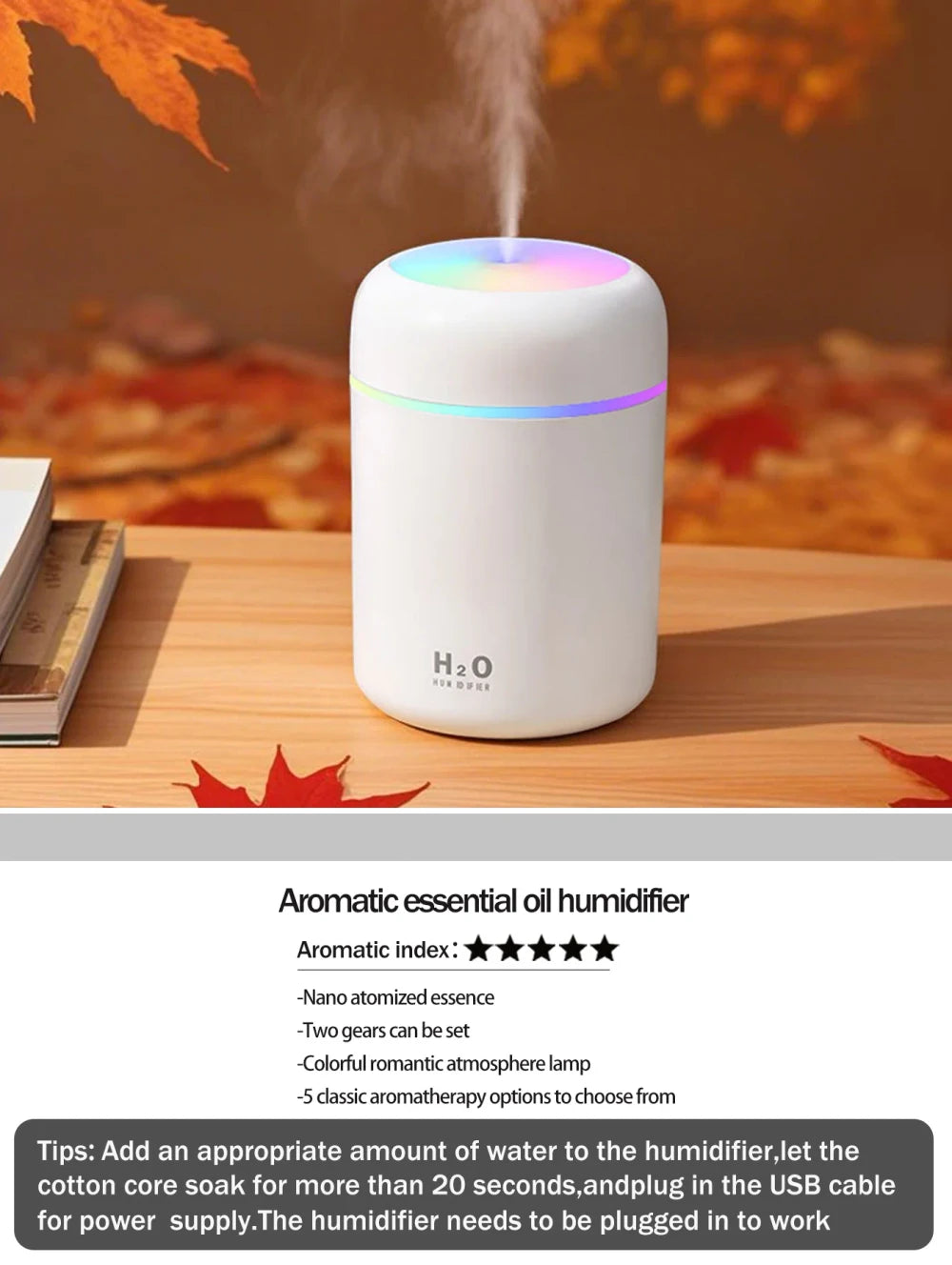 Ultrasonic Aromatherapy Diffuser Humidifier