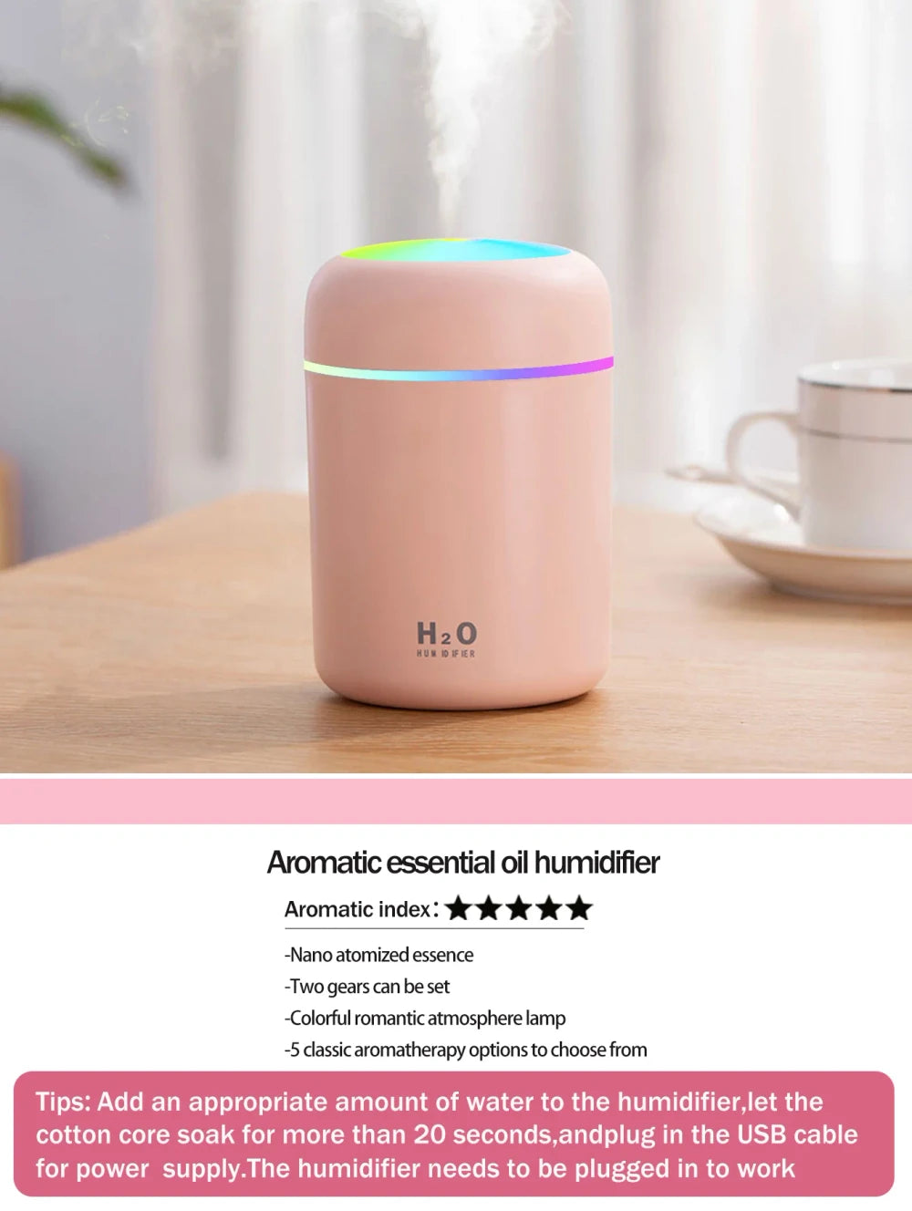 Ultrasonic Aromatherapy Diffuser Humidifier